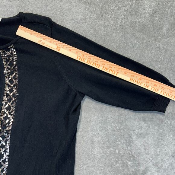 Caslon By Nordstrom Beaded Knit 3/4 Sleeve Cardigan Sweater Black Size 3X Formal - Picture 8 of 10